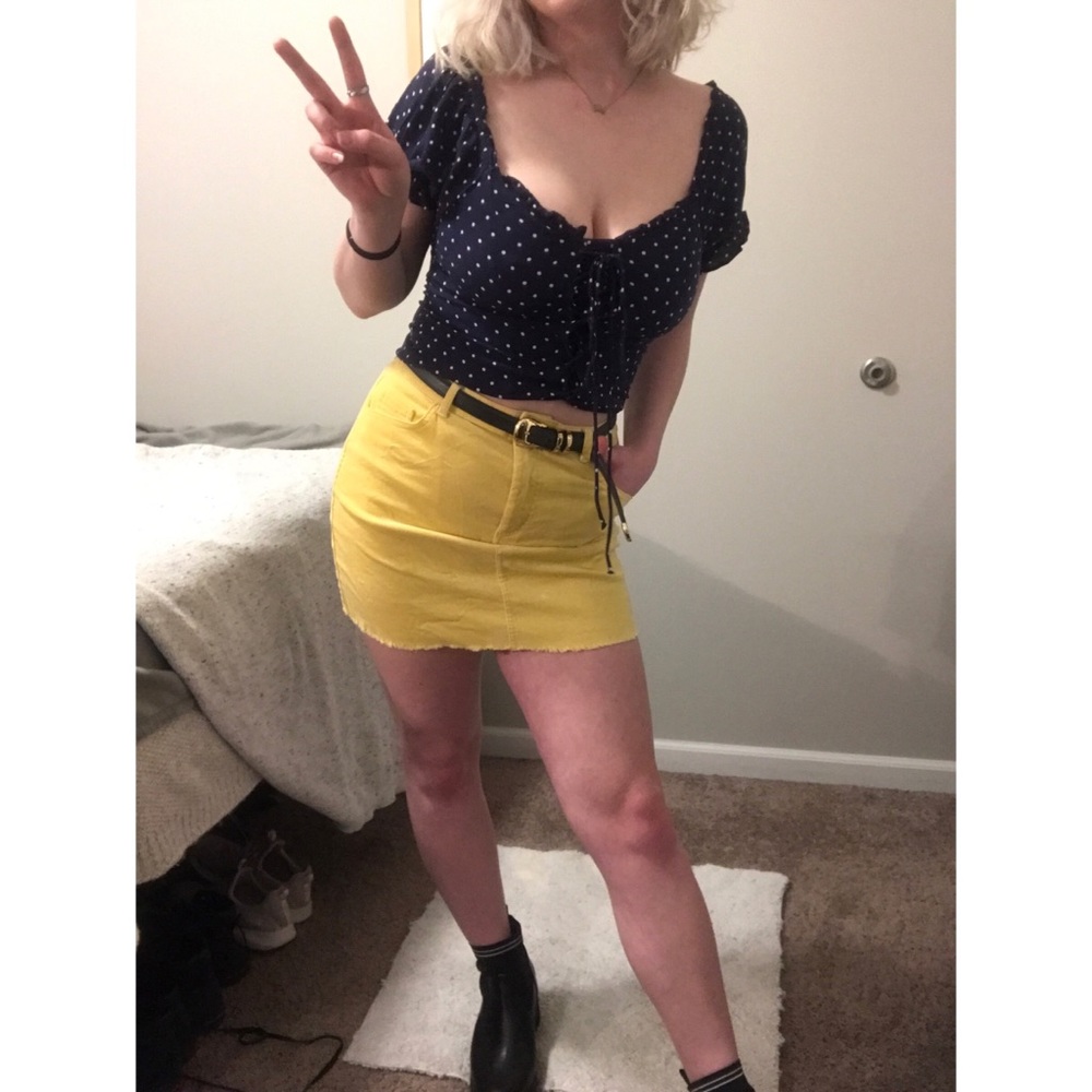 Yellow Jean-Like Skirt